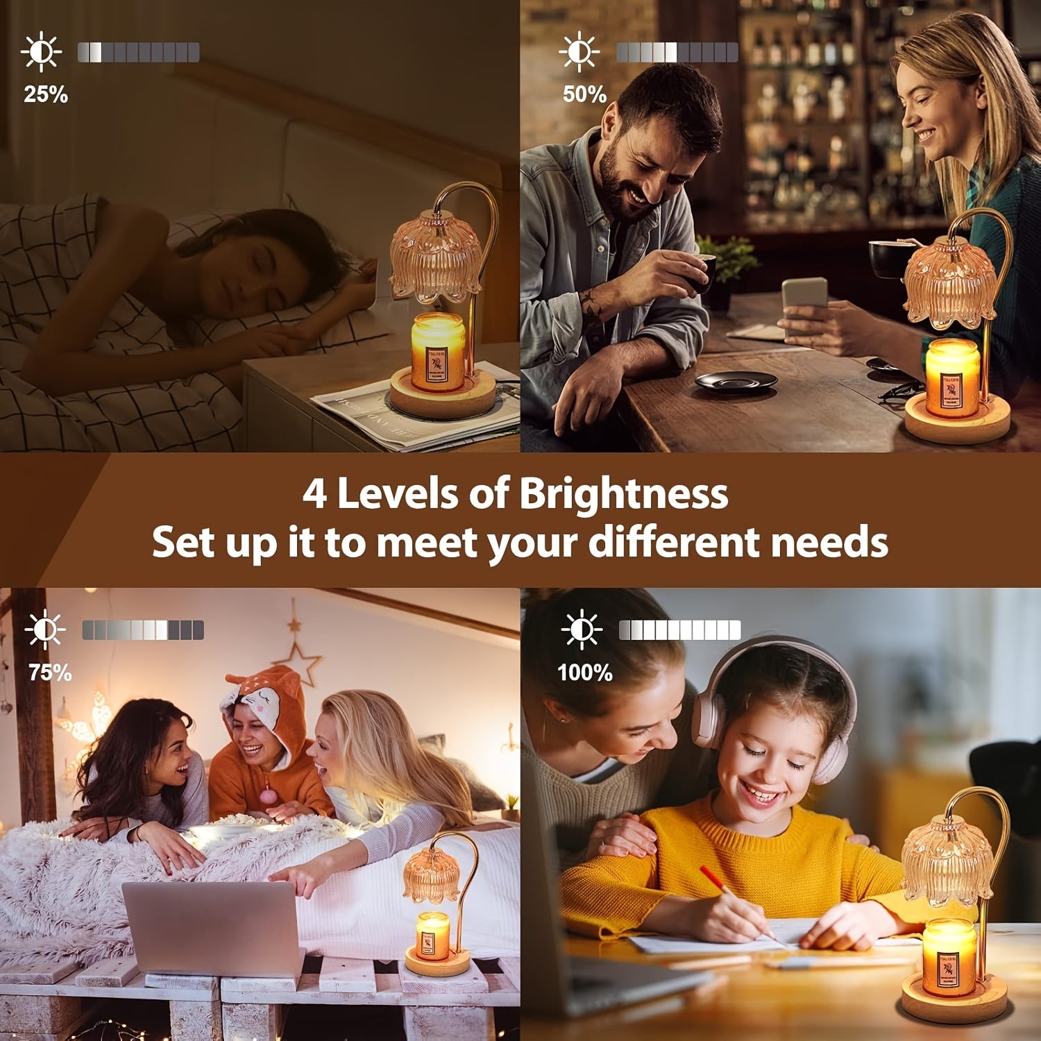 Compact Airtight Storage Jar Set – clear reusable pantry storage, Wax-Melting Lamp Candle Warmer Crystal Candle Wax Warmer with 2 4 8-Hour Timer Adjustable, designed for American homes, daily convenience and practical gifting