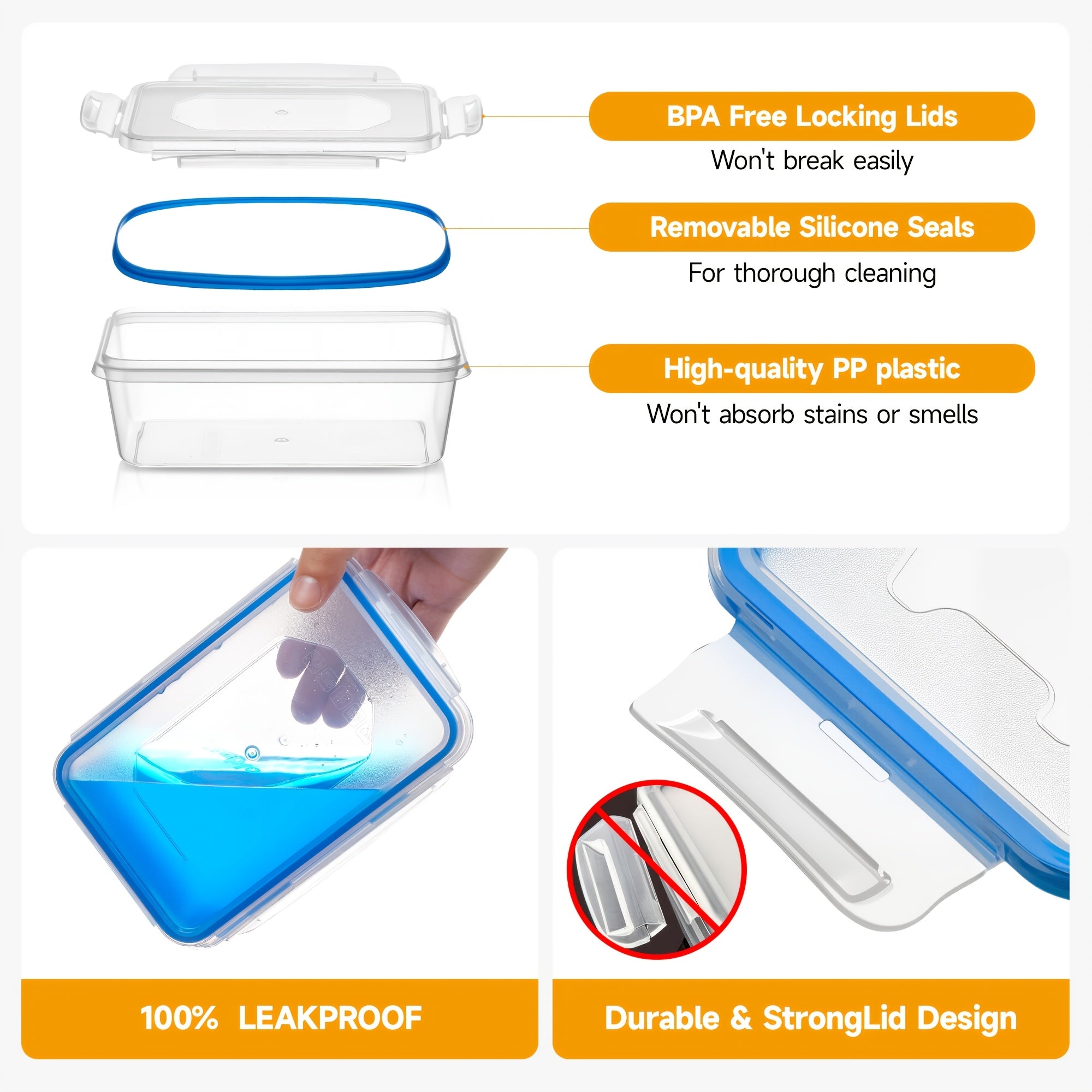 Compact 48pcs Airtight Food Storage Containers – leak-resistant reusable meal prep, 48pcs set Food Storage Container Set Crisper Easy Fix Lids 24 Lids 24 Containers, designed for American homes, daily convenience and practical gifting