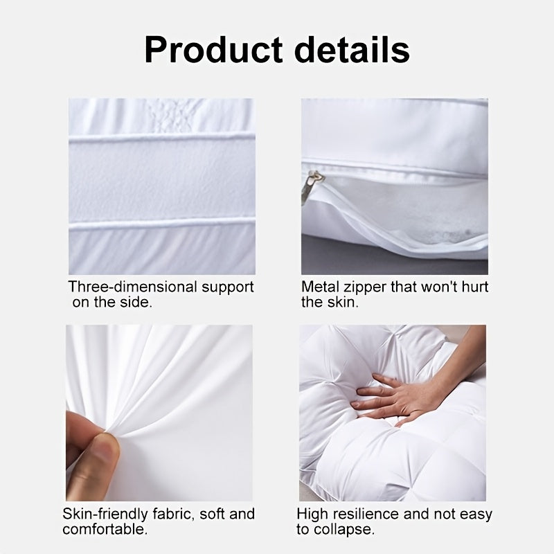 2pcs Luxury 5-Star Hotel Quality Pillows, Deep Sleep Neck Support, Non-Collapse High Pillow Core for All Seasons, Hypoallergenic Polyester Cover, Modern Pillow Design|Soft Texture Finish, Pillows for Sleeping, Cooling Pillows, Neck Pillow, Gift