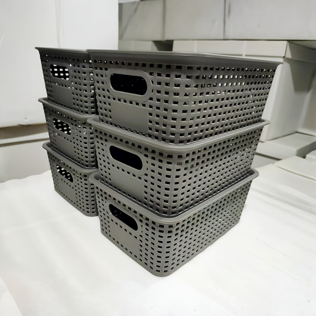 Storage Bins – 2pcs 4pcs 6pcs Multi-function Plastic Storage Basket with Lid Organizing