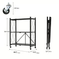 Compact Adjustable Home Storage Rack – durable multi-purpose storage, 5 4 3-Tier Heavy-Duty Folding Storage Rack With Wheels - Portable Multi-Layer Floor-standing Shelf, designed for American homes, daily convenience and practical gifting