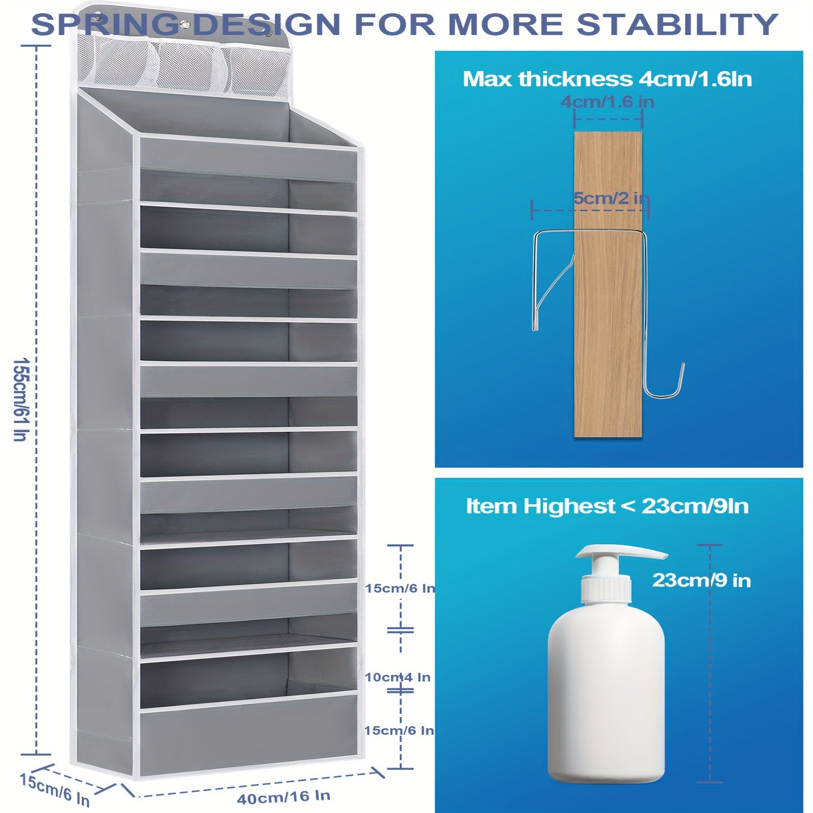 Smart Home Storage Organizer – space-saving everyday organization, Over Door Hanging Organizer No Tilt Closet Organizer for Diaper Shoes Over Door Storage, designed for American homes, daily convenience and practical gifting