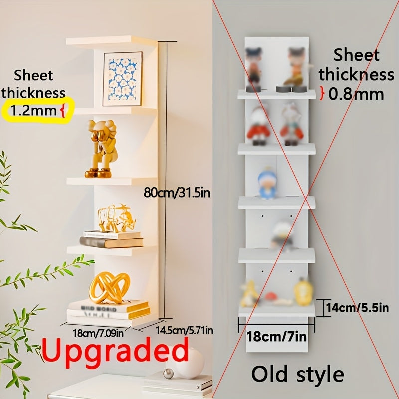 Upgraded/New Thickened Five-layer Suspended Wall Rack, Wall-mounted Storage Rack, Wall Decorative Items, Space-saving Wall Storage Rack, Easy to Install, 31.5 Inches High, Suitable for Bedrooms And Living Rooms - A Practical Wall-mounted Rack
