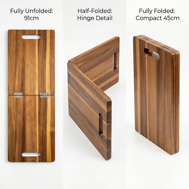 Heavy-Duty Home Storage Organizer – space-saving everyday organization, Extra Large Acacia Wood Charcuterie Board with Handles - Extra Large Foldable Serving Tray, designed for American homes, daily convenience and practical gifting