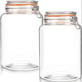1 Gallon Glass Mason Jar with Hinged Lids, Extra Wide-Mouth Airtight Leakproof Sealed Canning Jars, Pickling Container, Preserving & Flour Storage - Pack of 2