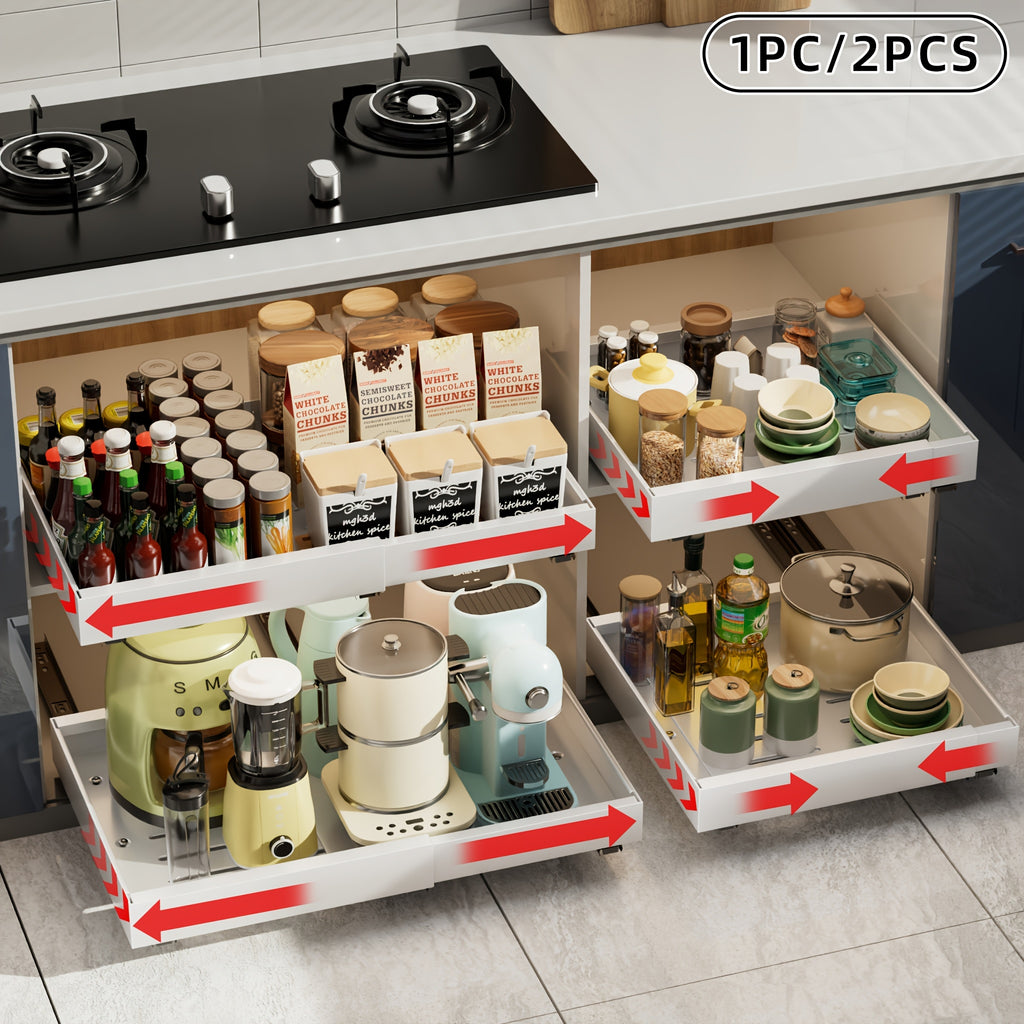 Heavy-Duty 1pc Kitchen Cookware Set – versatile meal preparation, 1pc 2pcs Adjustable Pull-Out Cabinet Organizer Expands 12 59-20 47 Inches Heavy-duty Pull-out Drawer, designed for American homes, daily convenience and practical gifting