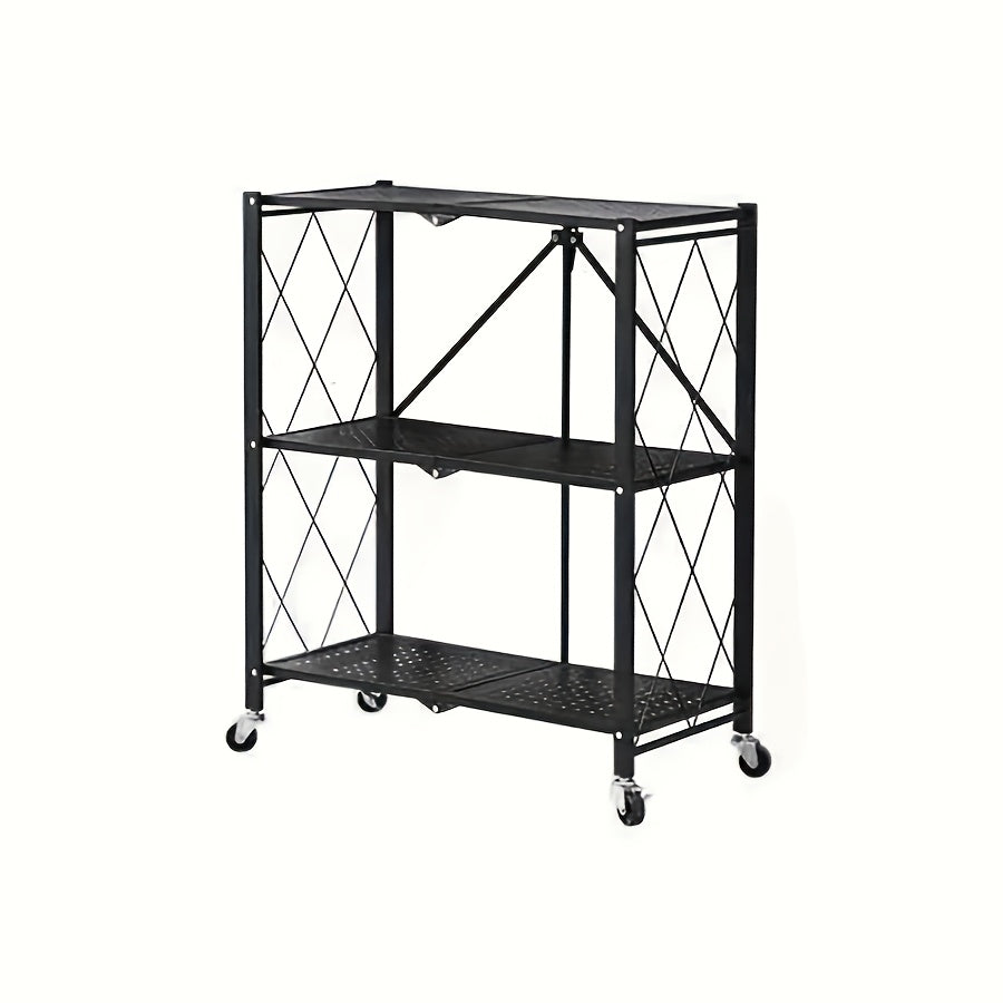 Premium Adjustable Home Storage Rack – durable multi-purpose storage, 3 4 5 Layer Storage Rack No Installation Folding Storage Rack with Wheels Can, designed for American homes, daily convenience and practical gifting