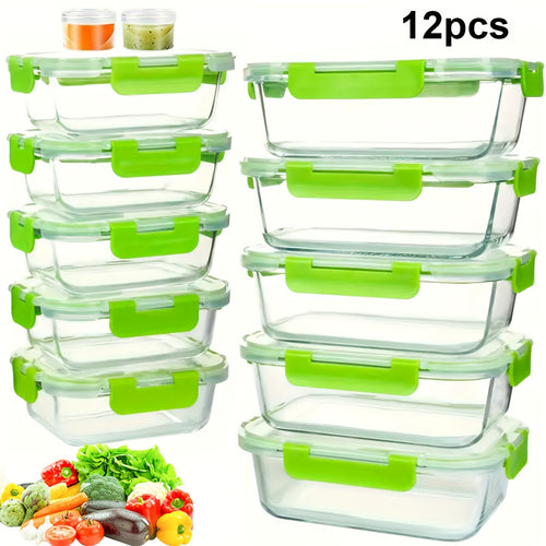 12-Piece Glass Food Storage Container Set