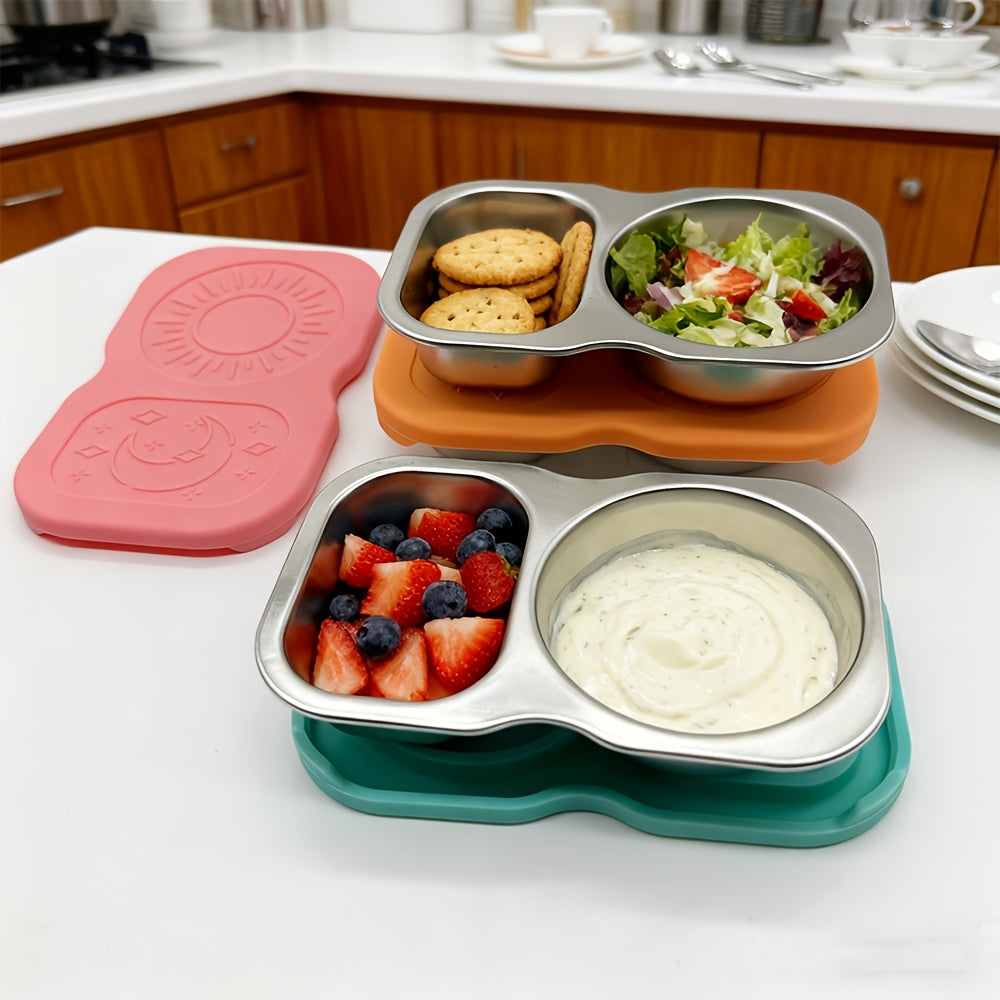 Space-Saving 4/2/1pc Reusable Drinkware Set – easy-access beverage storage, BUMEZENT BZ 4 2 1pc 304 Stainless Steel Double Compartment Sauce Cups with Lids, designed for American homes, daily convenience and practical gifting