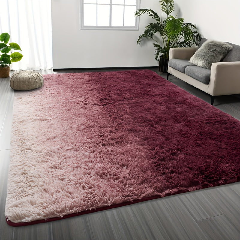 Area Rug – 1pc Luxurious Rectangular Shaggy Plush Carpet Rug - Soft, Fluffy, Tie-dyed, Solid,