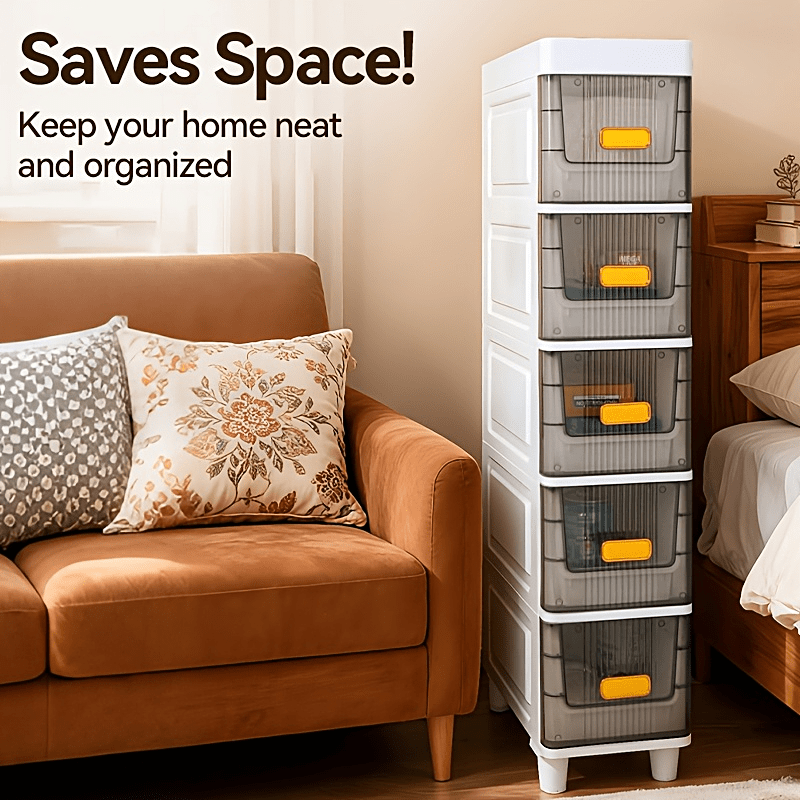 Compact Pull-Out Cabinet Organizer – smooth-access cabinet organization, Deluxe Slim Storage Cabinet with Drawers - Durable Waterproof PP Material Multi-Purpose Organizer with, designed for American homes, daily convenience and practical gifting
