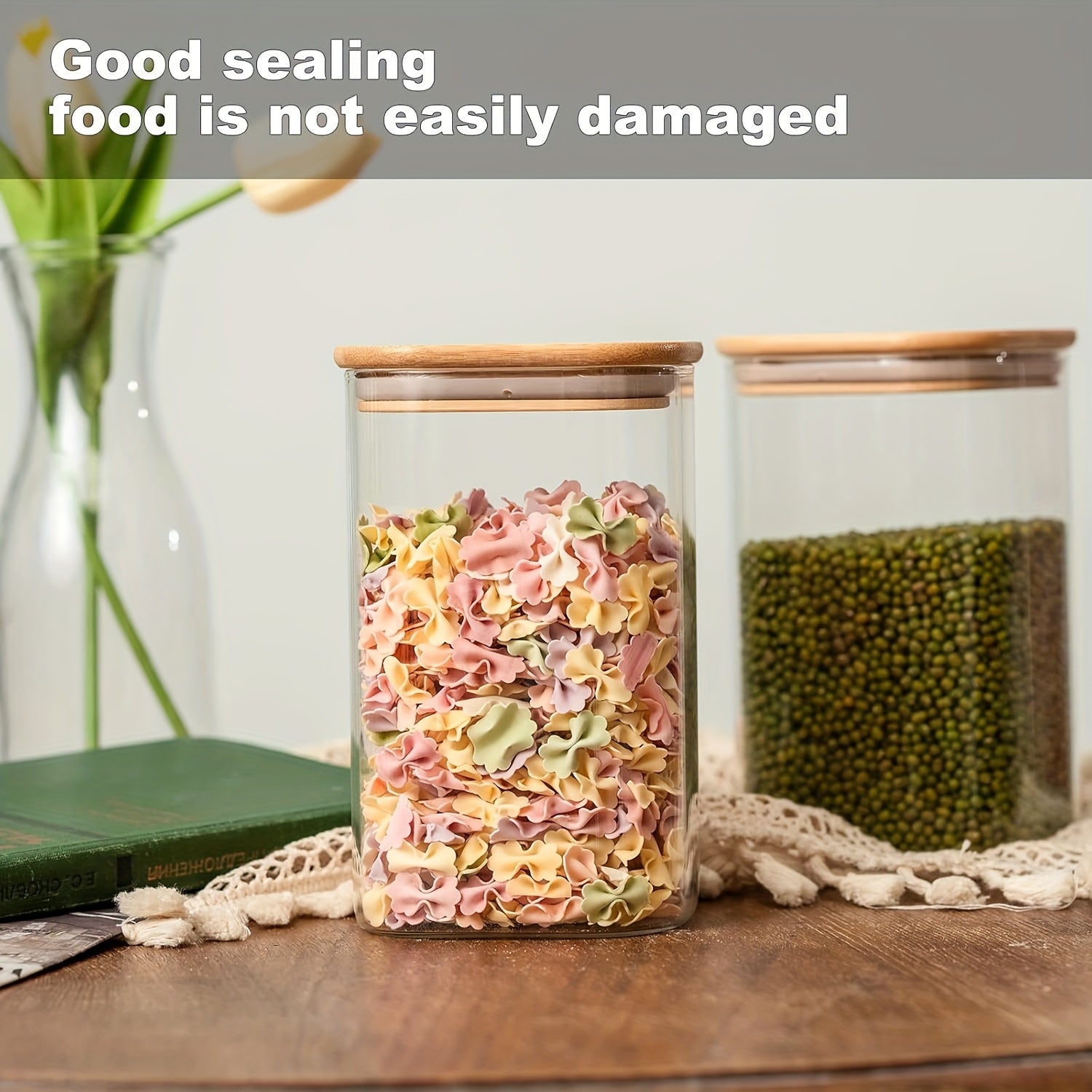 Versatile 37oz Glass Spice Jar Set – clear reusable pantry storage, Glass Food Storage Jars 37oz 6pcs Set Glass Storage Containers with Clear Glass Jars, designed for American homes, daily convenience and practical gifting