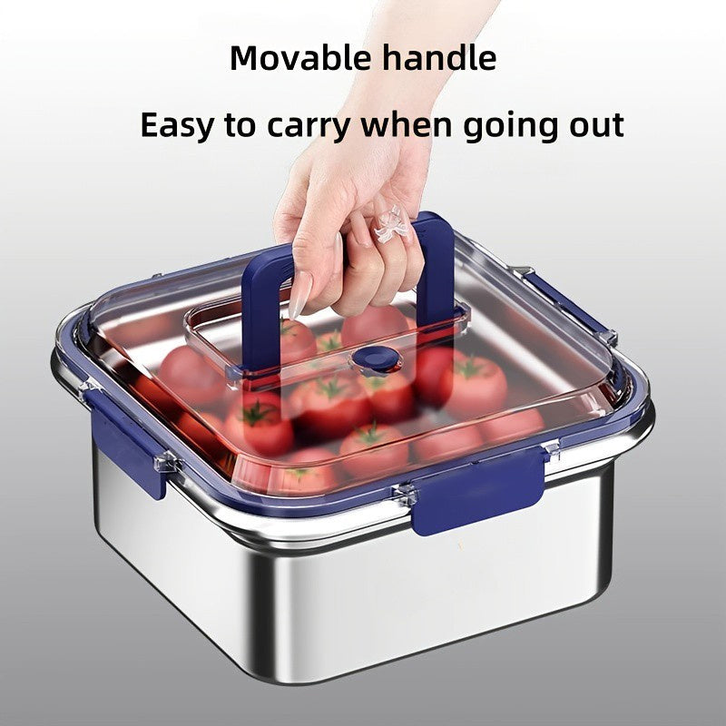 Compact 80/60 Oz Refrigerator Storage Organizer – easy-access fridge organization, Sealed Food Storage Box 80 60 Oz Extra Large Stainless Steel Food Storage Box, designed for American homes, daily convenience and practical gifting