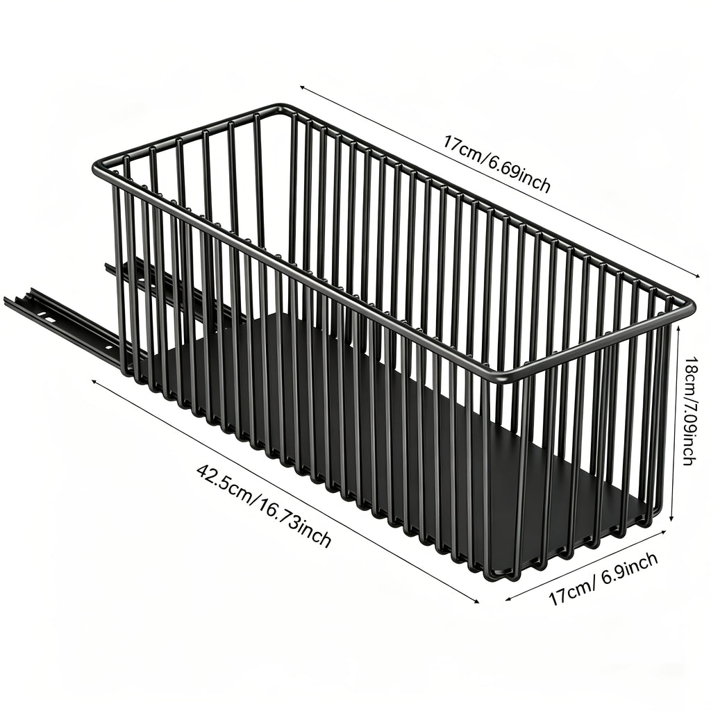 Pull-out Cabinet Organizer for Framed Cabinets. 16.73inch Deep, 7.09inch Height Keeps Seasonings Safe From Tipping. Ball-bearing Slides for Smooth, Quiet, Jitter-free Operation with Strong Load Capacity. Large Capacity Fits Kitchen Utensils