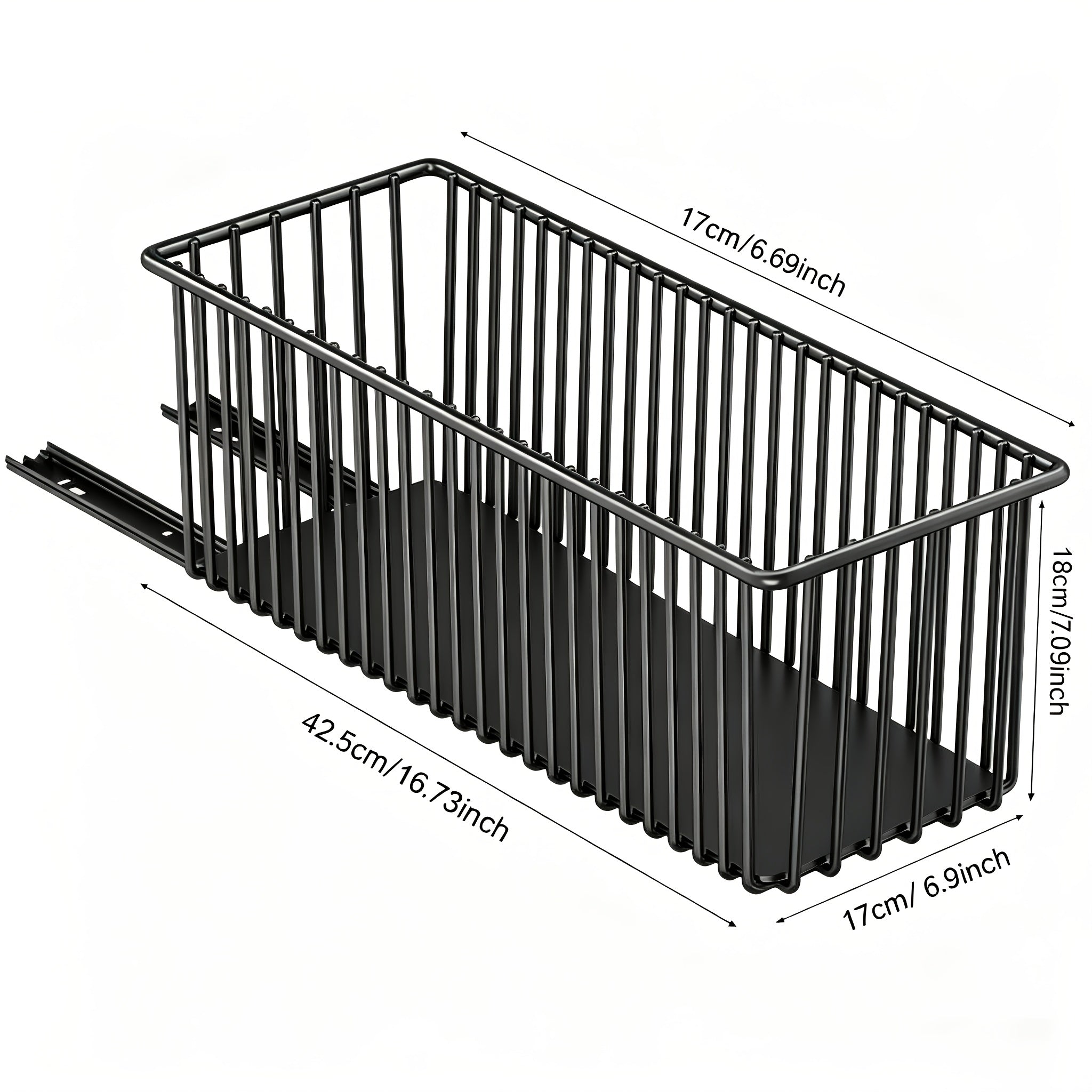 Pull-out Cabinet Organizer for Framed Cabinets. 16.73inch Deep, 7.09inch Height Keeps Seasonings Safe From Tipping. Ball-bearing Slides for Smooth, Quiet, Jitter-free Operation with Strong Load Capacity. Large Capacity Fits Kitchen Utensils