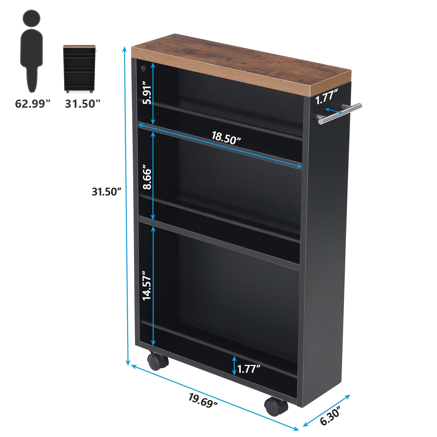 Easy-Access Adjustable Home Storage Rack – durable multi-purpose storage, Slim Storage Cart with 4-Tier Slide Out Shelves Rolling Narrow Utility Cart on Wheels, designed for American homes, daily convenience and practical gifting