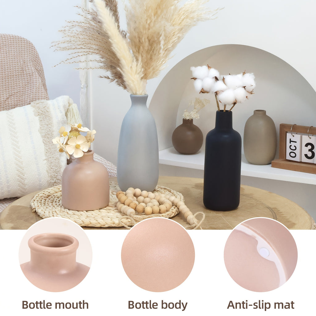 Compact 5pcs Ceramic Flower Vase – tabletop floral display and modern home decor, 5pcs TOMNK Ceramic Flower Vases Large Farmhouse Style Table Vases Vintage Cylinder, designed for American homes and practical gifting