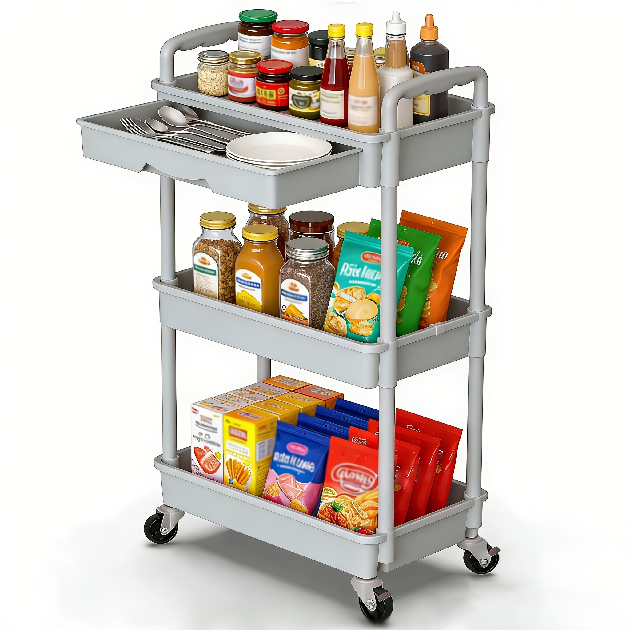 Home Organizer – Easy-Access 3/4 Tier Refrigerator Bottle Organizer – easy-access beverage storage,