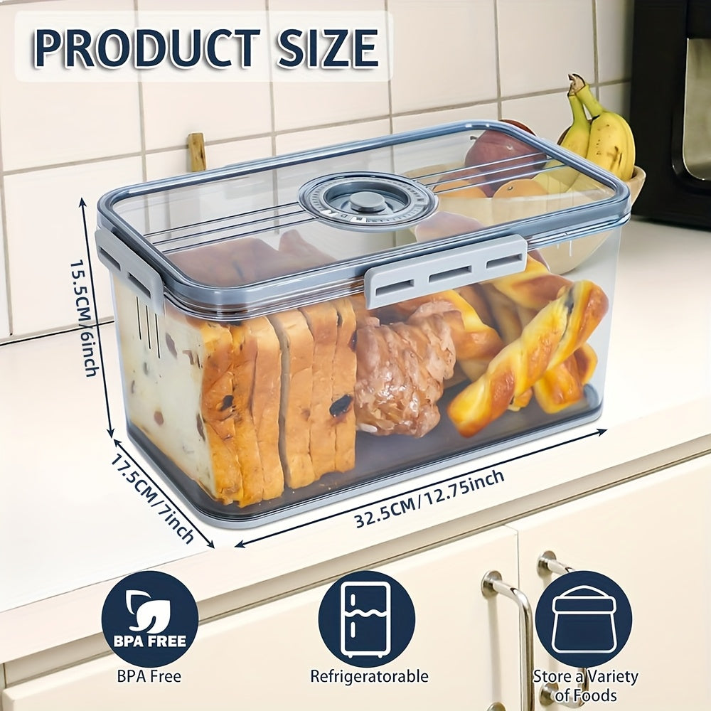 1pc Sealed Bread Storage Containers - Bread Boxes, Portable And Leak Proof Food Sealers with Date Recording Device, for Bread, Toast, Fruits And Vegetables, Kitchen Organizers And Storage, Kitchen Tools