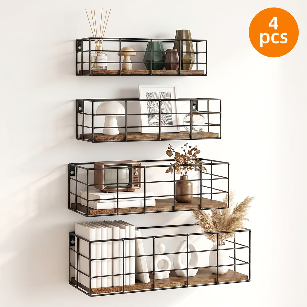 Smart 4/6 pcs Adjustable Home Storage Rack – durable multi-purpose storage, Wall-mounted Floating Shelves 4 6 pcs of Wall-mounted Storage Racks Multiple Sizes Bathroom Wall-mounted, designed for American homes, daily convenience and practical gifting