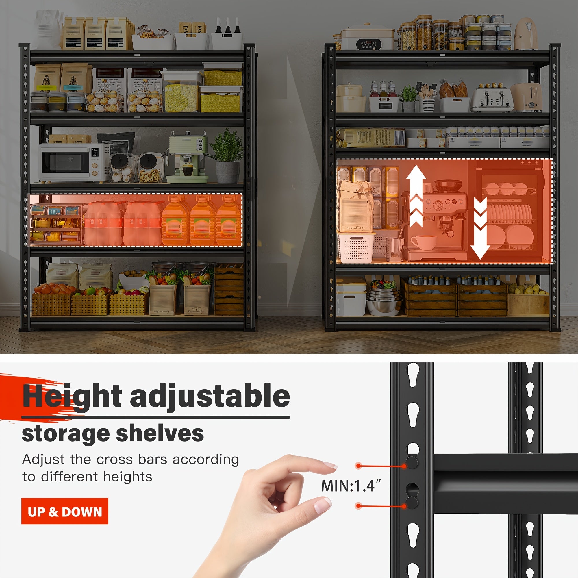 Smart 5 Tier Adjustable Home Storage Rack – durable multi-purpose storage, 72 H Heavy Duty Storage Shelves 2000LBS Adjustable Versatile Utility Rack Shelf 5 Tier, designed for American homes, daily convenience and practical gifting