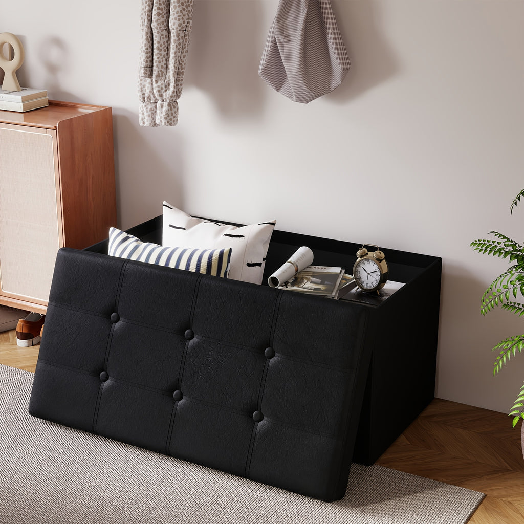 Premium Decorative Home Lighting – warm functional room lighting, Leather Or Linen Ottoman Storage Bench 3 Sizes 30 31 5 And 43 5, designed for American homes, daily convenience and practical gifting