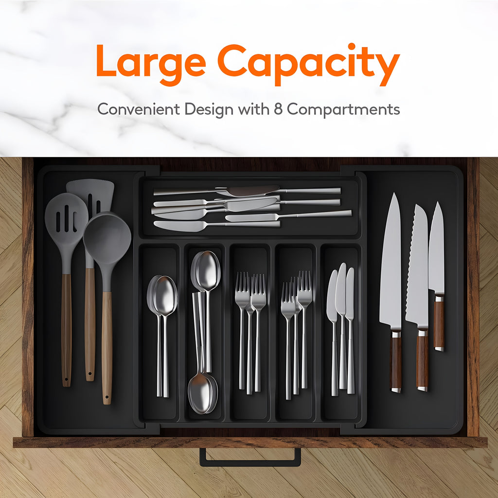 Versatile Stackable Home Storage Bins – portable space-saving storage, Silverware Organizer Utensil Knife Storage Box Adjustable Storage Box Cutlery Storage Box Kitchen Organizers, designed for American homes, daily convenience and practical gifting