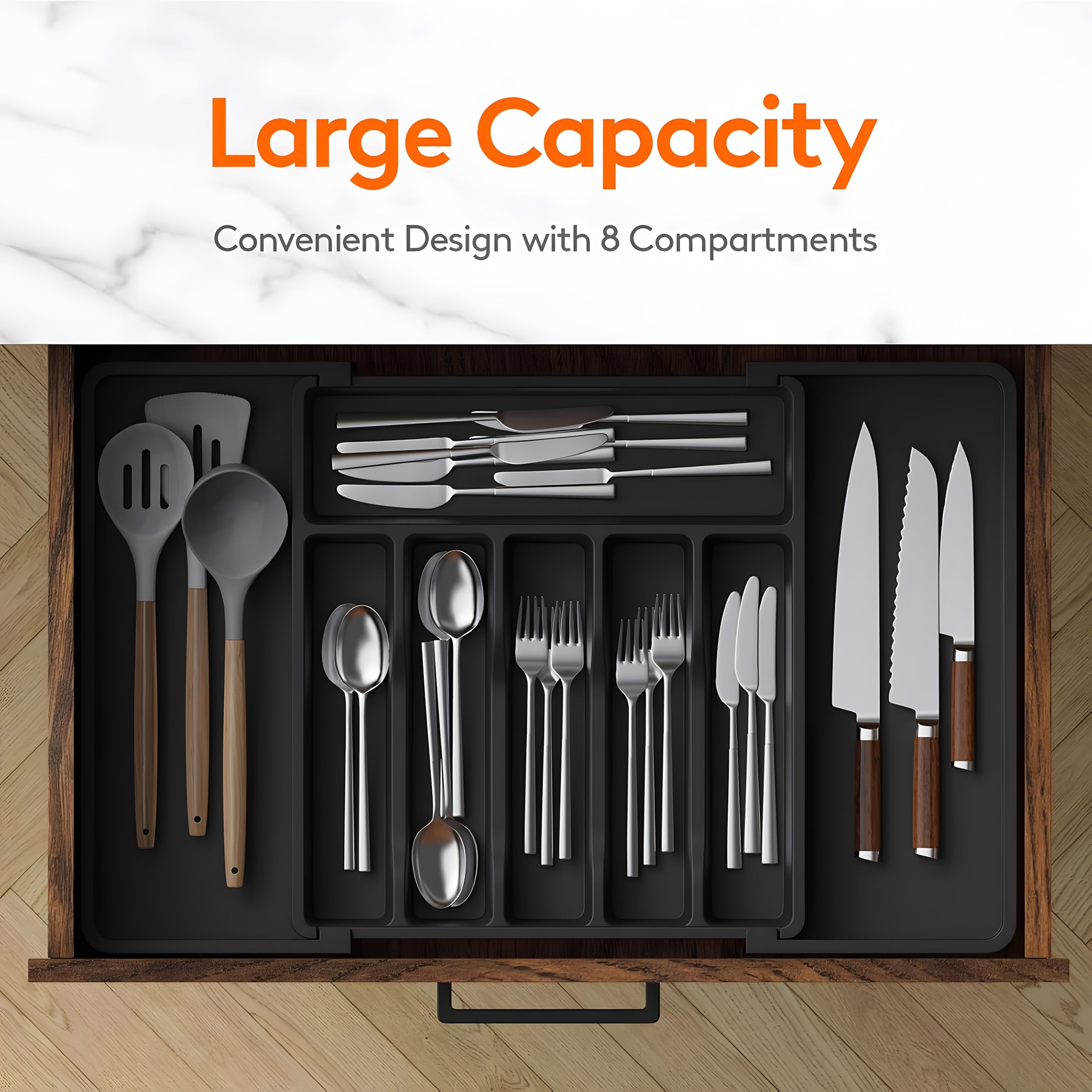 Versatile Stackable Home Storage Bins – portable space-saving storage, Silverware Organizer Utensil Knife Storage Box Adjustable Storage Box Cutlery Storage Box Kitchen Organizers, designed for American homes, daily convenience and practical gifting