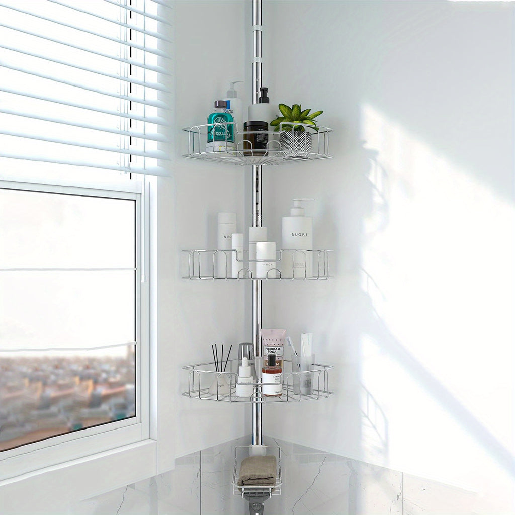Versatile Home Storage Organizer – space-saving everyday organization, YeYeBest Shower Caddy Corner Tension Pole 39-125 Inch Stainless Steel Adjustable Floor to Ceiling, designed for American homes, daily convenience and practical gifting