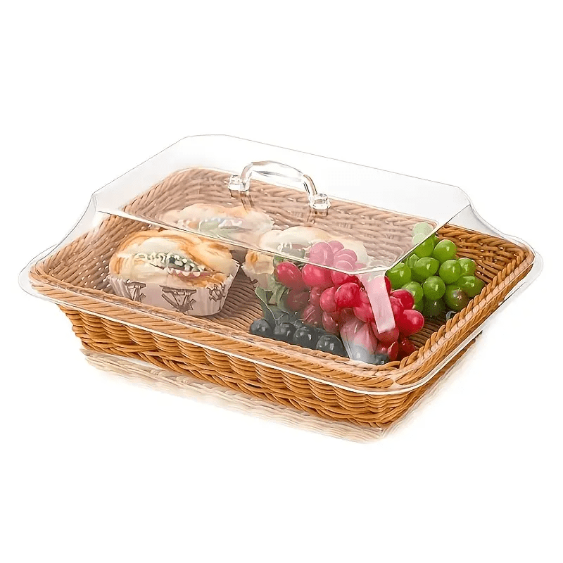 1pc Bread Basket - Durable Plastic Bread Basket, Washable Food Tray for Storing Desserts And Fruits - Ideal for Kitchen, Picnic And Home Display, Also a Perfect Storage Box for Pastries And Desserts