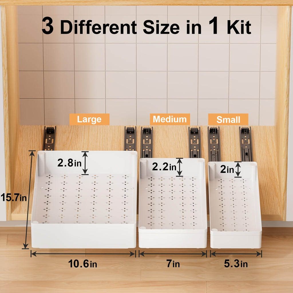 Versatile 3 Pack Pull-Out Cabinet Organizer – smooth-access cabinet organization, 3 Pack 15 7 Deep Pull Out Drawers For Pull-Out Cabinet Organizer Slide Out, designed for American homes, daily convenience and practical gifting
