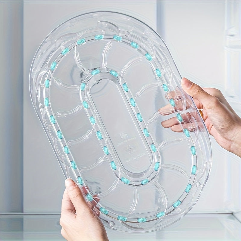 Rotatable Detachable Storage Tray - Clear Plastic Multi-Compartment Organizer for Kitchen Cabinets, Refrigerator And Countertops | Space-Saving Rotating Shelves, Durable And Easy-Clean Design, Kitchen Organizers And Storage, Cabinet Organization