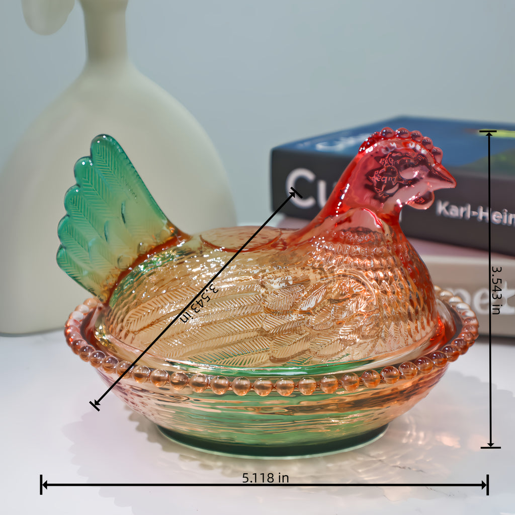 Smart Airtight Storage Jar Set – clear reusable pantry storage, Adorable Candy-Colored Chicken-Shaped Crystal Glass Storage Jar with Lid and Placemats - Perfect Table, designed for American homes, daily convenience and practical gifting