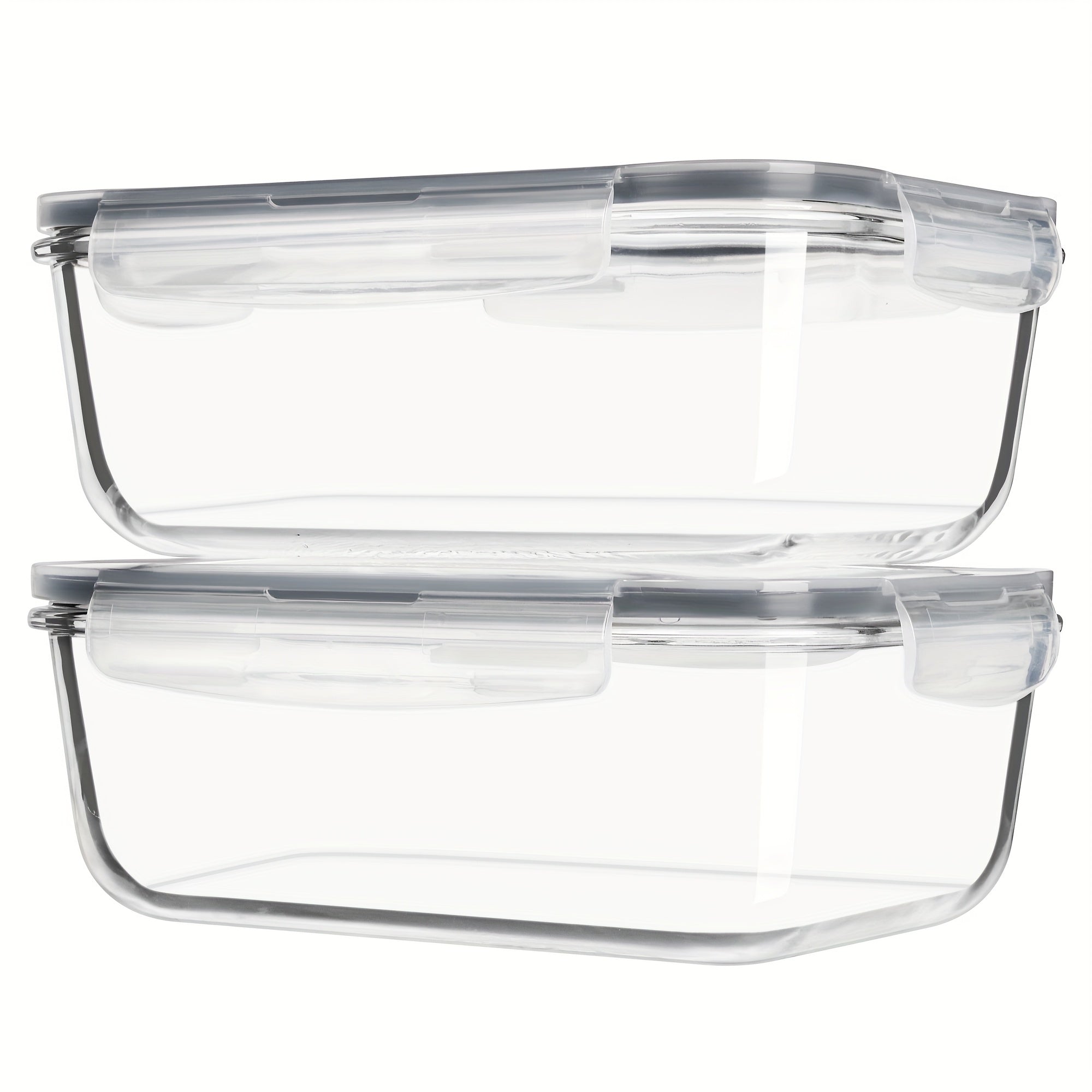 1860Ml/ 63Oz Large Glass Storage Containers with Lids, 2Pack Food & Dish Transport-Bus Tubs, Meal Prep Food Container Set with Snap Airtight Lid, Leak Proof, for Food Storage And Transportation