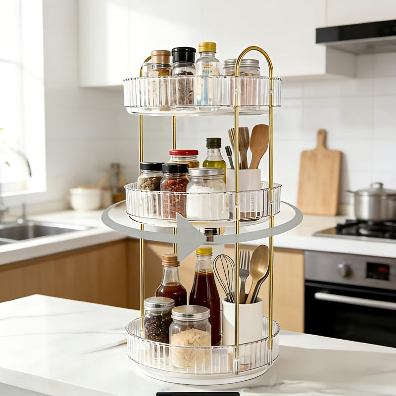 Smart Glass Spice Jar Set – clear reusable pantry storage, 360-Degree Rotating Seasoning Storage Box Suitable for Kitchens Bathrooms And Dressing Tables - Large, designed for American homes, daily convenience and practical gifting