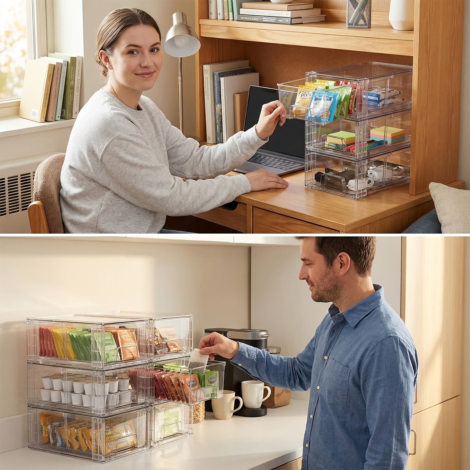 Modern 4/6/8/10 Pack Pull-Out Cabinet Organizer – smooth-access cabinet organization, Stackable Organizer Bins 4 6 8 10 Pack Clear Acrylic Food Storage Drawers With, designed for American homes, daily convenience and practical gifting