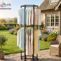Compact Adjustable Home Storage Rack – durable multi-purpose storage, Rotating Clothing Rack with Wheels Heavy Duty Metal Garment Rack for Hanging Clothes Multifunctional, designed for American homes, daily convenience and practical gifting