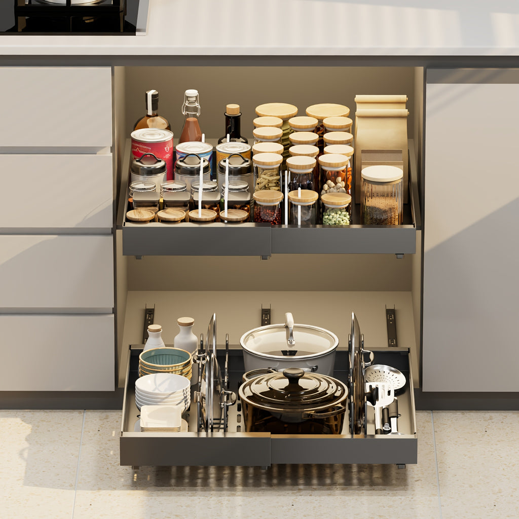 Versatile 1/2/4pcs Pull-Out Cabinet Organizer – smooth-access cabinet organization, 1 2 4pcs Expandable Pull-Out Cabinet Organizer 12 59-20 47 Inch Extendable Heavy-Duty Pull-Out, designed for American homes, daily convenience and practical gifting