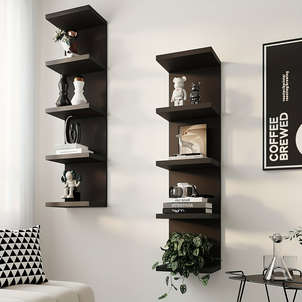 Home Storage Organizer – 3/5 Tier Floating Shelf Unit In Black Or White Innovative Space-saving Modern Storage Solution Quality Assured, Easy Installation Ideal for Bedrooms And Living Rooms