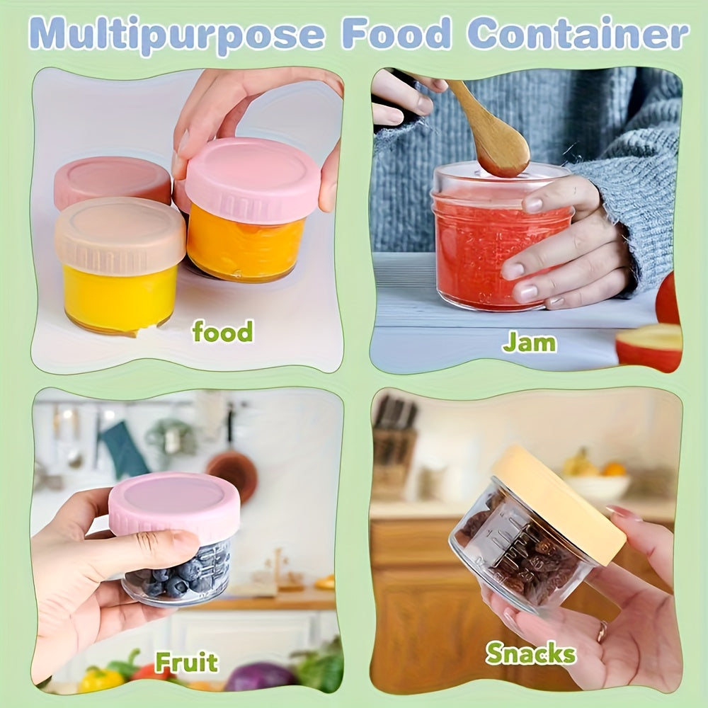 6pcs/10pcs Glass Food Storage Containers - 4oz Youngsters Food Jars with Lids Food Maker Microwave Dishwasher Freezer Safe Pickling Jars for Jelly, Jam, Honey, Spice, Essential Preserver for Home Storage And Gifting, Dessert Cup, Ice Cream Bowl