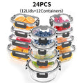 Versatile 24pcs Glass Meal Prep Container Set – leak-resistant reusable meal prep, 24pcs Glass Food Storage Containers with Lids Meal Prep Pantry Kitchen Storage Containers for, designed for American homes, daily convenience and practical gifting