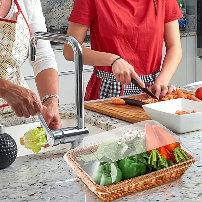 1pc Bread Basket - Durable Plastic Bread Basket, Washable Food Tray for Storing Desserts And Fruits - Ideal for Kitchen, Picnic And Home Display, Also a Perfect Storage Box for Pastries And Desserts