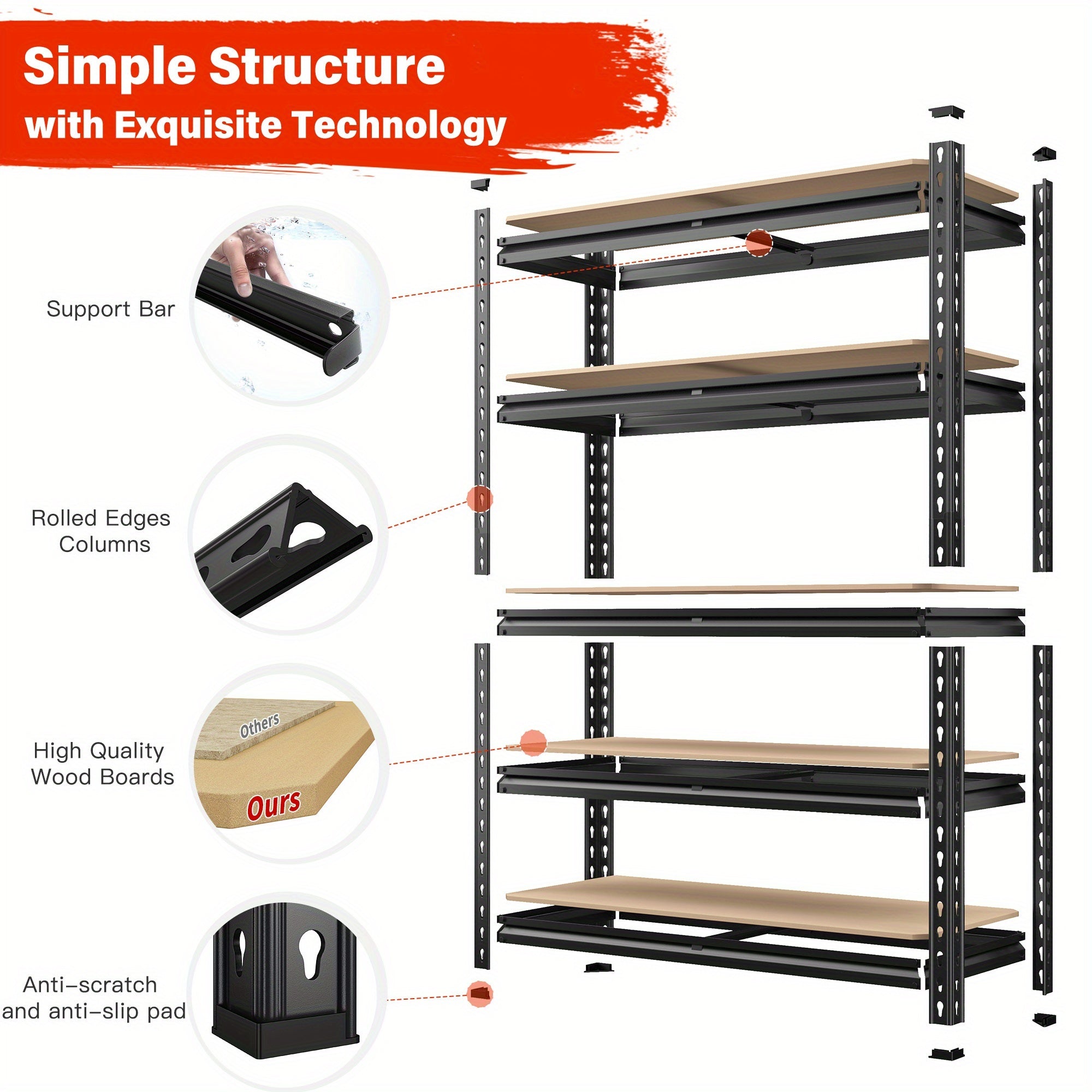 Easy-Access 5 Tier Adjustable Home Storage Rack – durable multi-purpose storage, Reibll 72 Heavy Duty Garage Shelving 5 Tier Adjustable Garage Storage Shelves 2000LBS Metal, designed for American homes, daily convenience and practical gifting