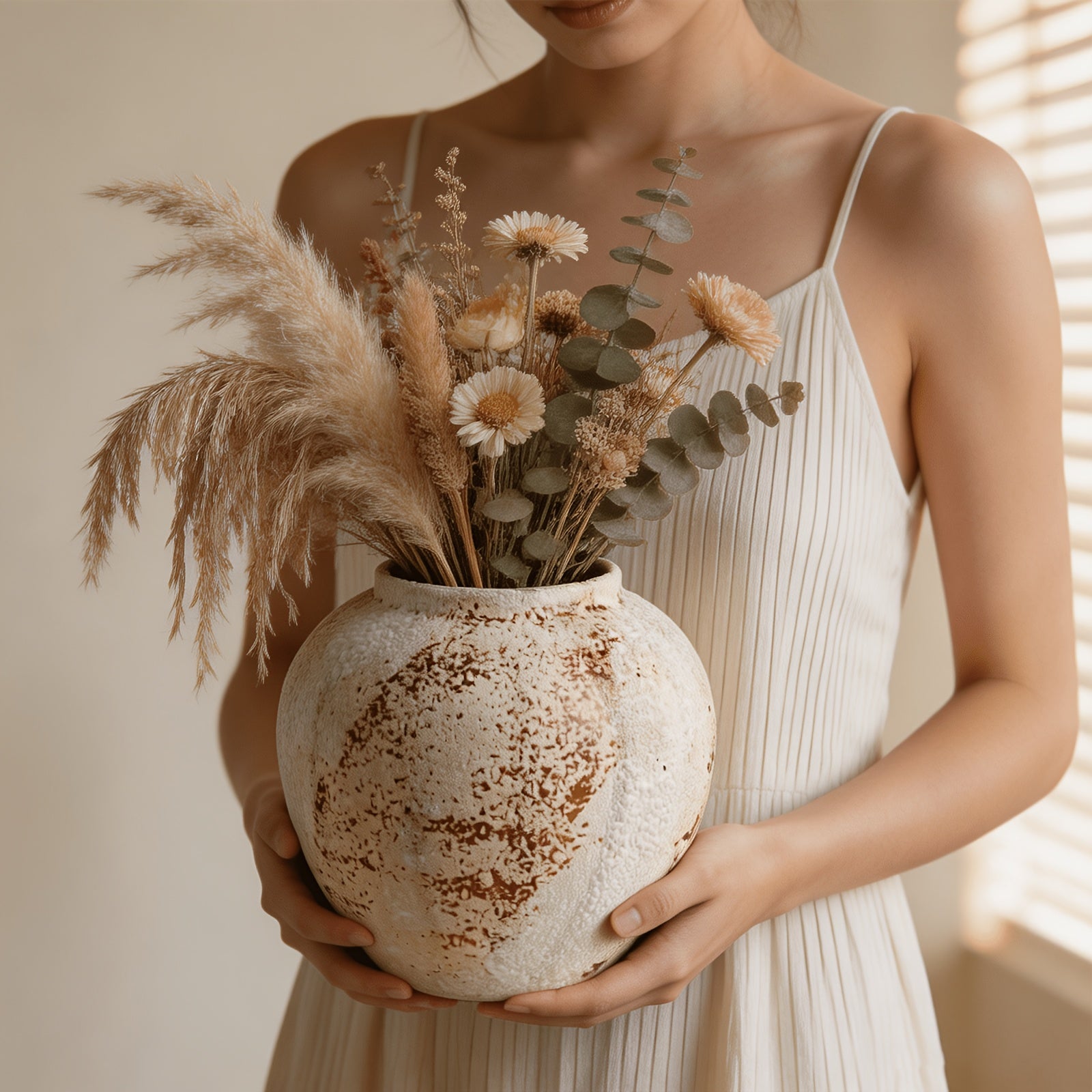 Easy-Access Ceramic Flower Vase – tabletop floral display and modern home decor, Versatile Ceramic Flower Vase tabletop floral display and modern home decor Vintage, designed for American homes and practical gifting