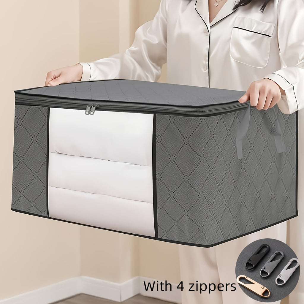 Space-Saving 3pcs Stackable Home Storage Bins – portable space-saving storage, 3pcs Set of Clothing Storage Bags Foldable Blanket Storage Bags Storage Containers for Organizing, designed for American homes, daily convenience and practical gifting
