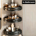 Kitchen Essential – Punch-free 3pcs Bathroom Corner Rack, Plastic Wall-mounted Toiletries and Shower Gel Storage Rack, Multi-functional Kitchen Hanging Rack, Shower Basket for Modern US Home