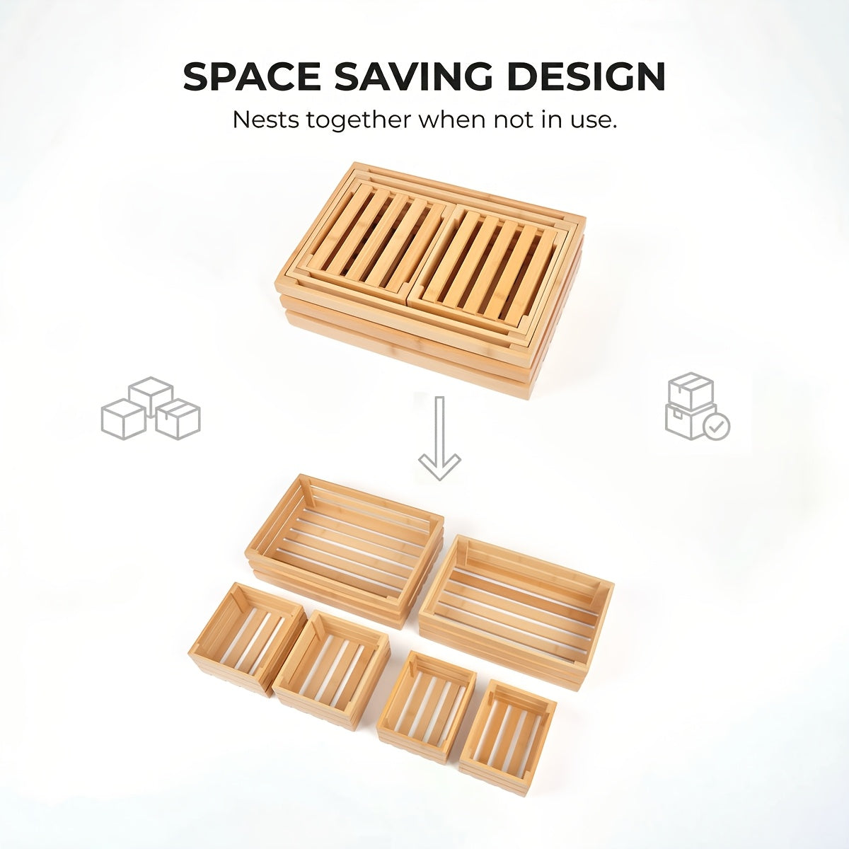 Space-Saving Adjustable Home Storage Rack – durable multi-purpose storage, Bamboo Storage Bins Set Multi-Size Kitchen Pantry Organizer Multi-Functional Storage Boxes for Home Organization, designed for American homes, daily convenience and practical