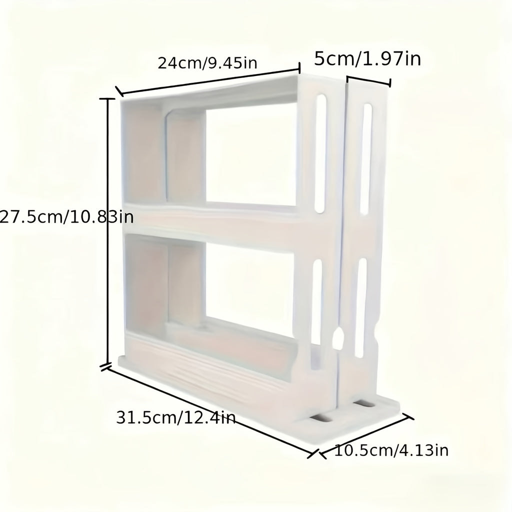 Compact 2-Tier Rotating Spice Organizer - High Capacity, Versatile Storage for Kitchen, Bathroom, And Home Office - Ideal for Storing Condiments, Ingredients, And Medications, As Well As Food Items And Cabinet Organization, Standing Shelf