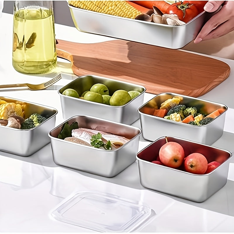 Heavy-Duty 6pcs Refrigerator Storage Organizer – easy-access fridge organization, Food Storage Containers 6pcs Stainless Steel Food Storage Containers Equipped With Compartments For Vegetables, designed for American homes, daily convenience and pract