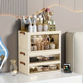 Heavy-Duty Pull-Out Cabinet Organizer – smooth-access cabinet organization, Three Four Floors Foldable Large Capacity Cosmetic Storage Cabinet with Transparent Drawers Stackable Plastic, designed for American homes, daily convenience and practical gi